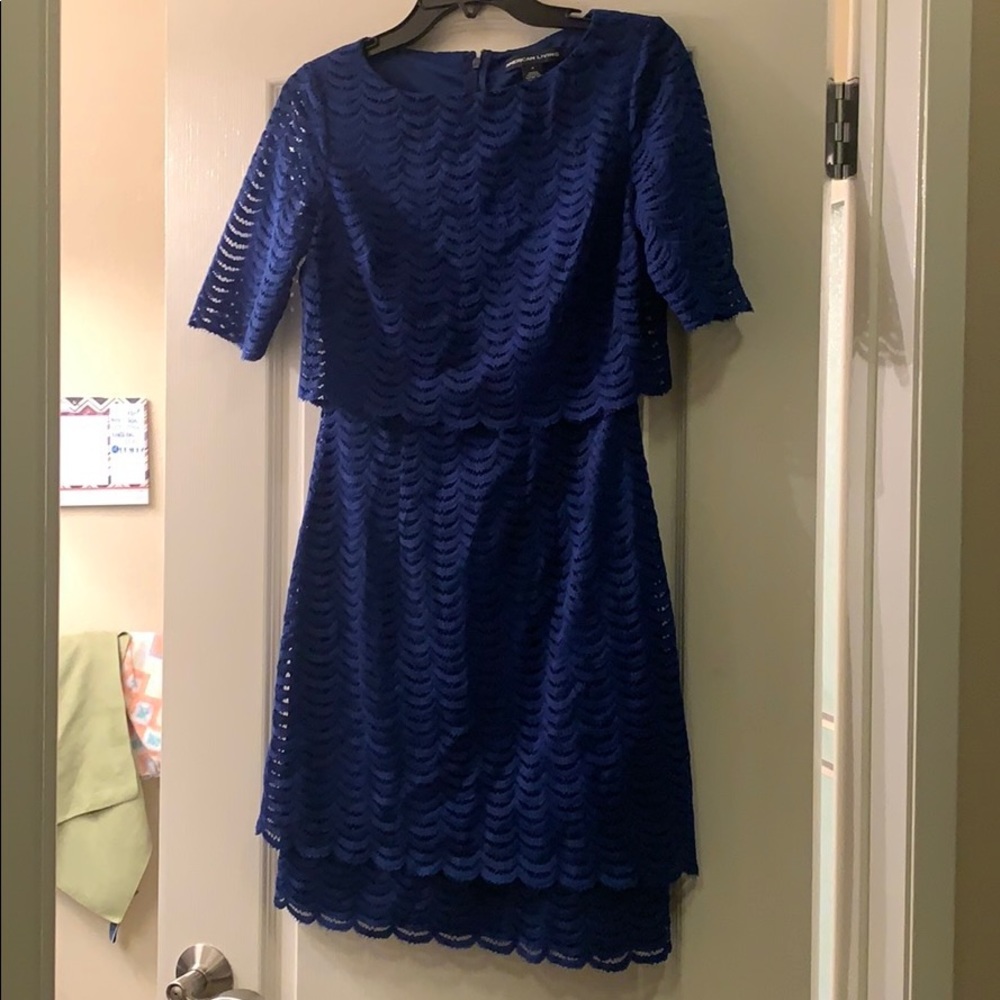 American Living Size 4 Blue Lace Formal Dress